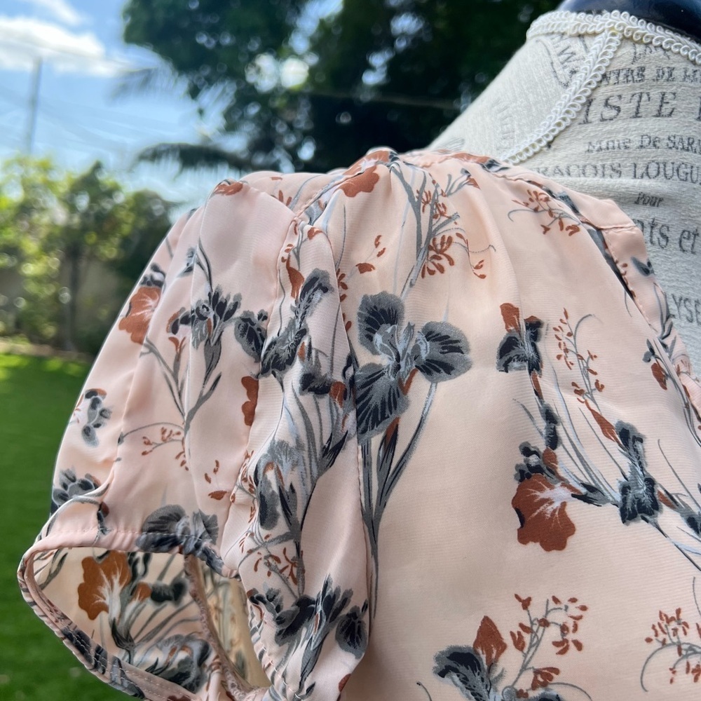Philosophy Pink and Black Fitted Short Sleeve Blouse - Picture 8 of 10
